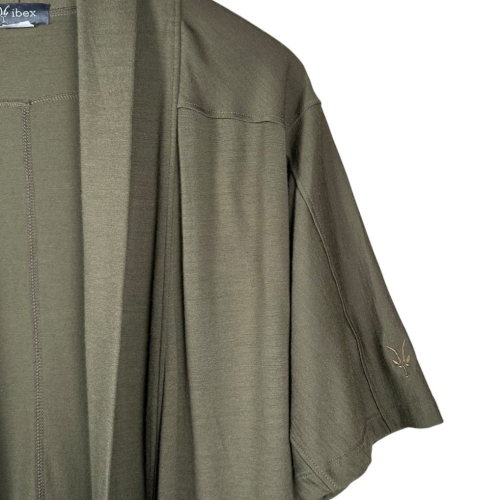 Ibex Merino Wool Cardigan in Olive - Picture 3 of 6
